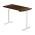 Oikiture Electric Standing Desk Single Motor Height Adjustable Sit Stand Table - White/Walnut - 1400mm x 700mm-Office Desks-PEROZ Accessories