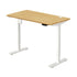 Oikiture Electric Standing Desk Single Motor Height Adjustable Sit Stand Table - White/Oak - 1700mm x 750mm-Office Desks-PEROZ Accessories