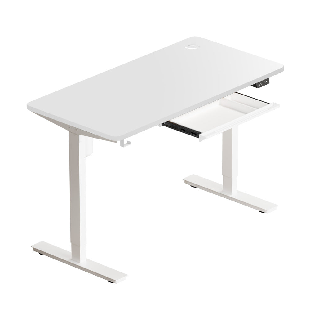 Oikiture 150cm Electric Standing Desk with Drawer Adjustable White-Standing Desk-PEROZ Accessories