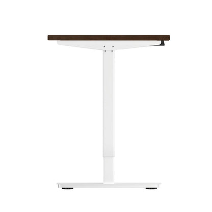 Oikiture Electric Standing Desk Single Motor Height Adjustable Sit Stand Table - White/Walnut - 1700mm x 750mm-Standing Desks-PEROZ Accessories