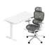 Oikiture Office Desk and Chair Set Mesh Ergonomic Chair Sit-stand Desk GY & WH-Office Set-PEROZ Accessories