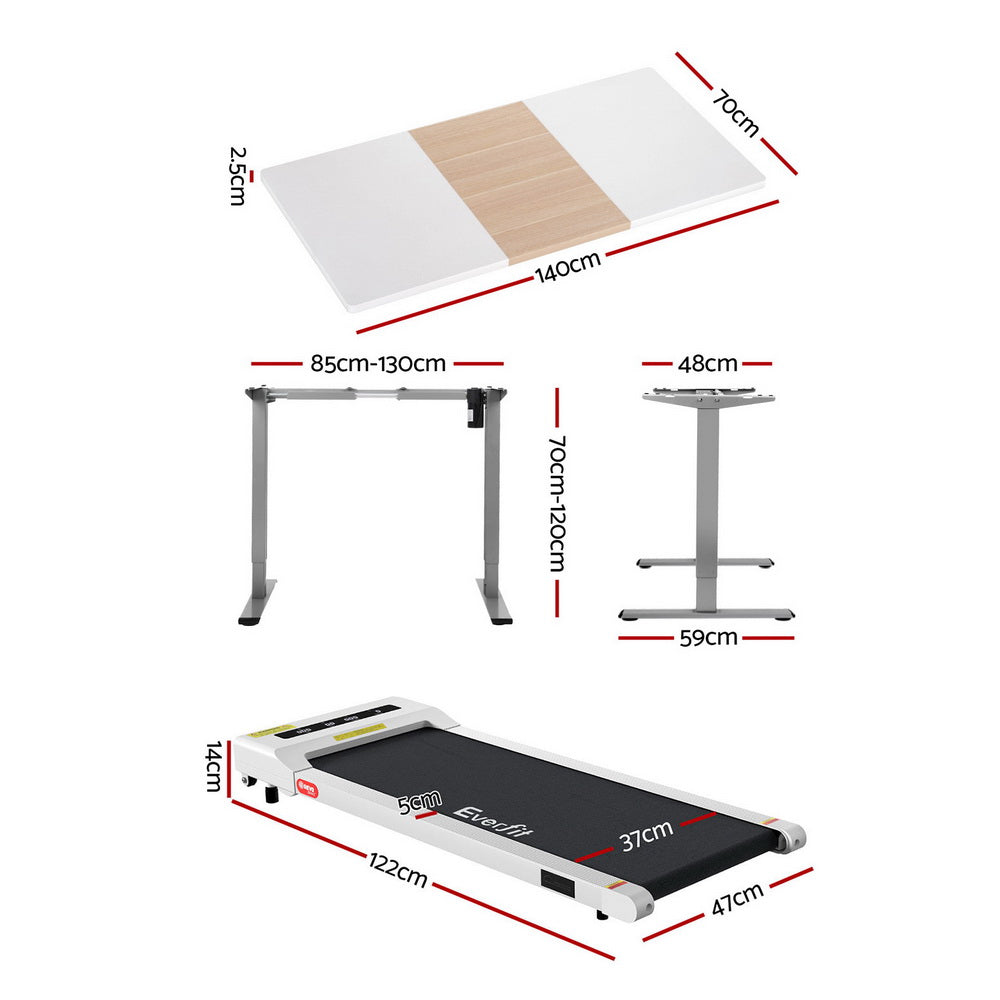 Artiss 360mm Treadmill Electric Walking Pad with140cm Automatic Standing Desk-Furniture &gt; Office &gt; Desks-PEROZ Accessories