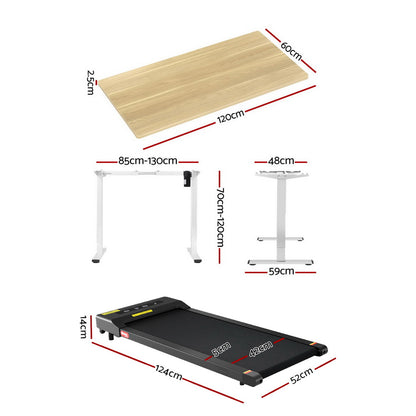 Artiss Electric Treadmill with 120cm Automatic Standing Desk Walking Pad 400mm-Furniture &gt; Office &gt; Desks-PEROZ Accessories