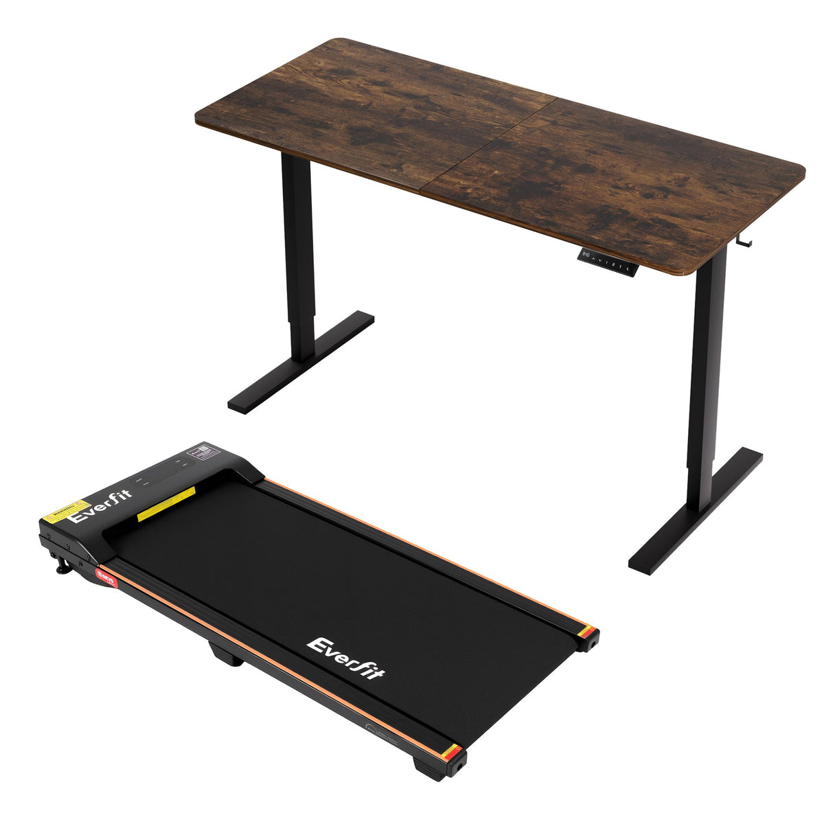 Artiss 140cm Standing Desk Treadmill Motorised Rustic Brown-Furniture > Office > Desks-PEROZ Accessories