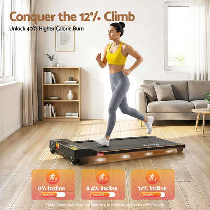Artiss 140cm Standing Desk Treadmill Motorised Rustic Brown-Furniture > Office > Desks-PEROZ Accessories