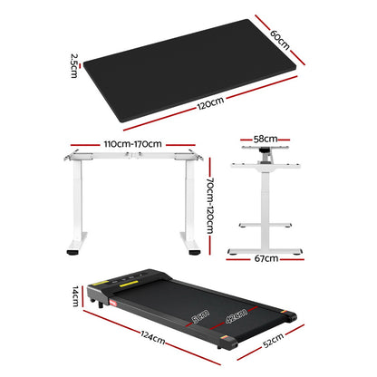 Artiss Treadmill 120cm Automatic Standing Desk with 400mm Electric Walking Pad-Furniture &gt; Office &gt; Desks-PEROZ Accessories