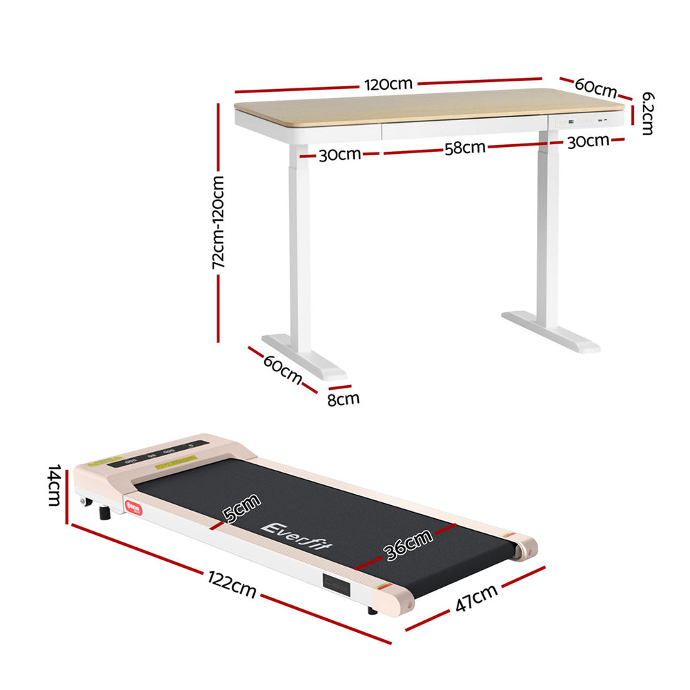 Artiss Electric Treadmill with 120cm Automatic Standing Desk Walking Pad 360mm-Furniture &gt; Office &gt; Desks-PEROZ Accessories