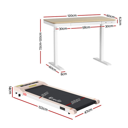 Artiss Electric Treadmill with 120cm Automatic Standing Desk Walking Pad 360mm-Furniture &gt; Office &gt; Desks-PEROZ Accessories