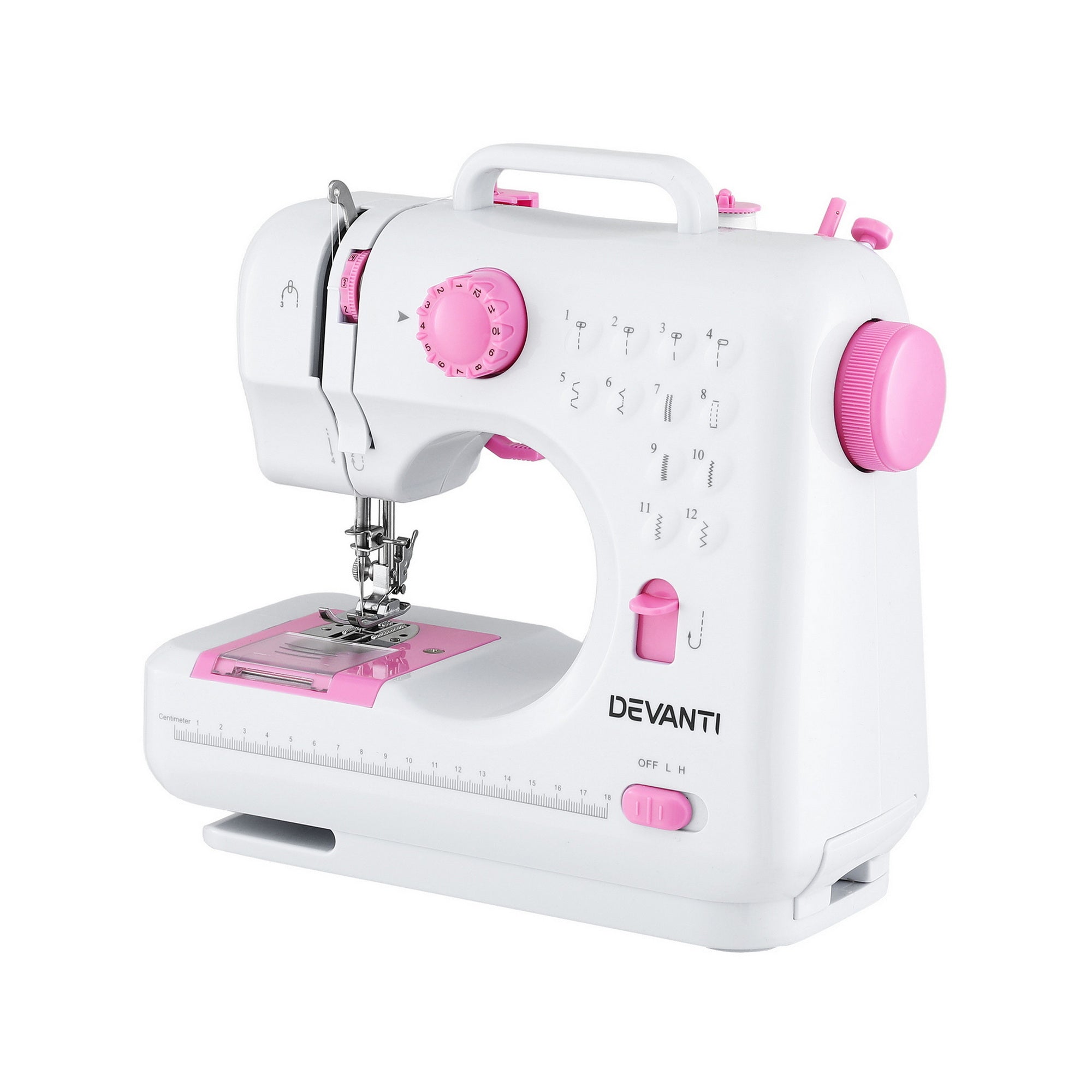 Devanti 12 Stitches Mini Sewing Machine for Beginners Portable Sewing Machine Kit with LED Lights-Home &amp; Garden > Hobbies > Arts &amp; Crafts-PEROZ Accessories