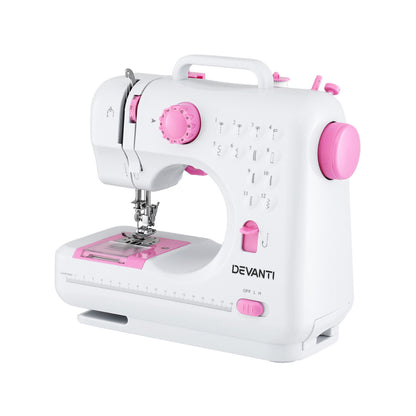 Devanti 12 Stitches Mini Sewing Machine for Beginners Portable Sewing Machine Kit with LED Lights-Home &amp; Garden > Hobbies > Arts &amp; Crafts-PEROZ Accessories