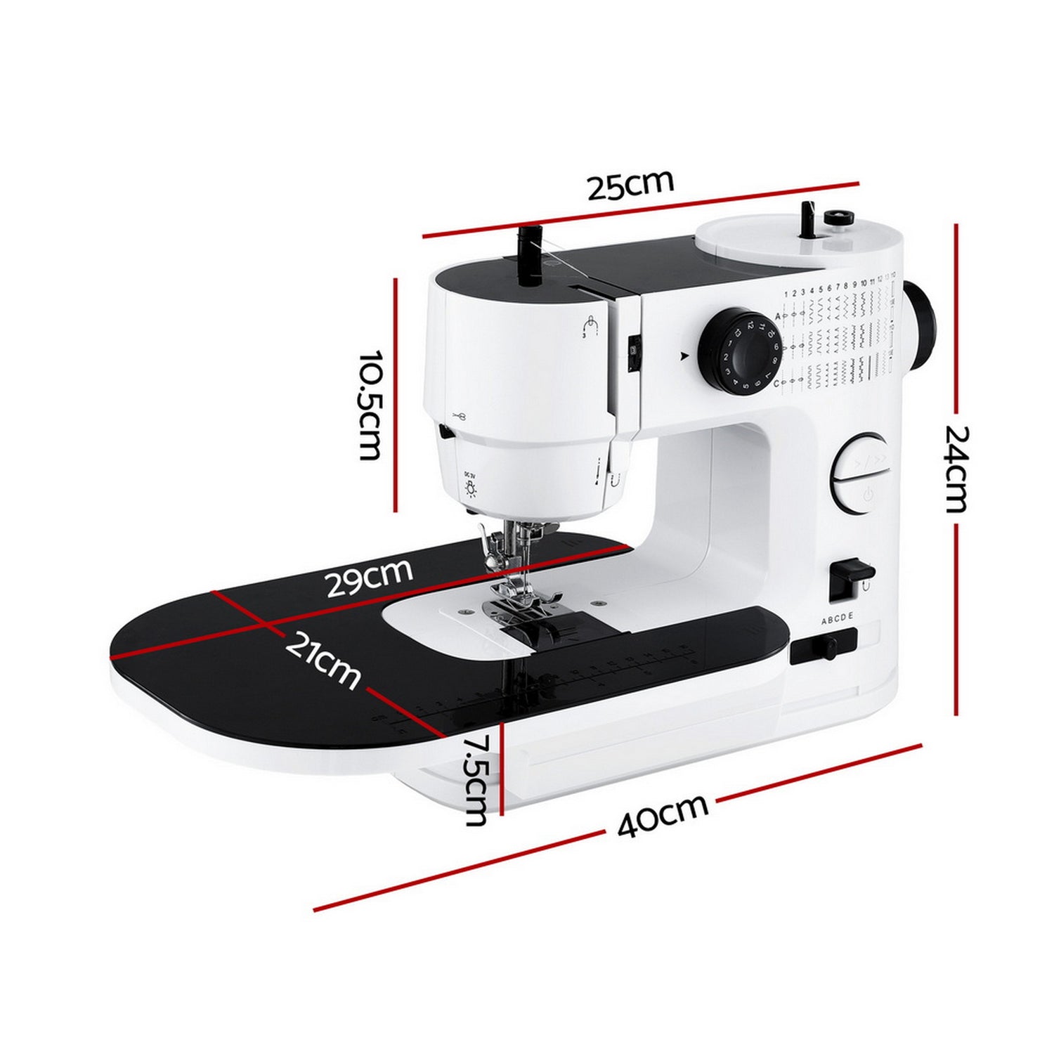 Devanti 39 Stitches Mini Sewing Machine Portable Sewing Machine Kit-Home &amp; Garden > Hobbies > Arts &amp; Crafts-PEROZ Accessories