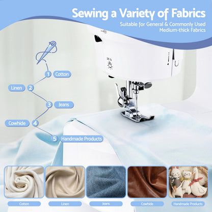 Devanti 39 Stitches Mini Sewing Machine Portable Sewing Machine Kit-Home &amp; Garden > Hobbies > Arts &amp; Crafts-PEROZ Accessories