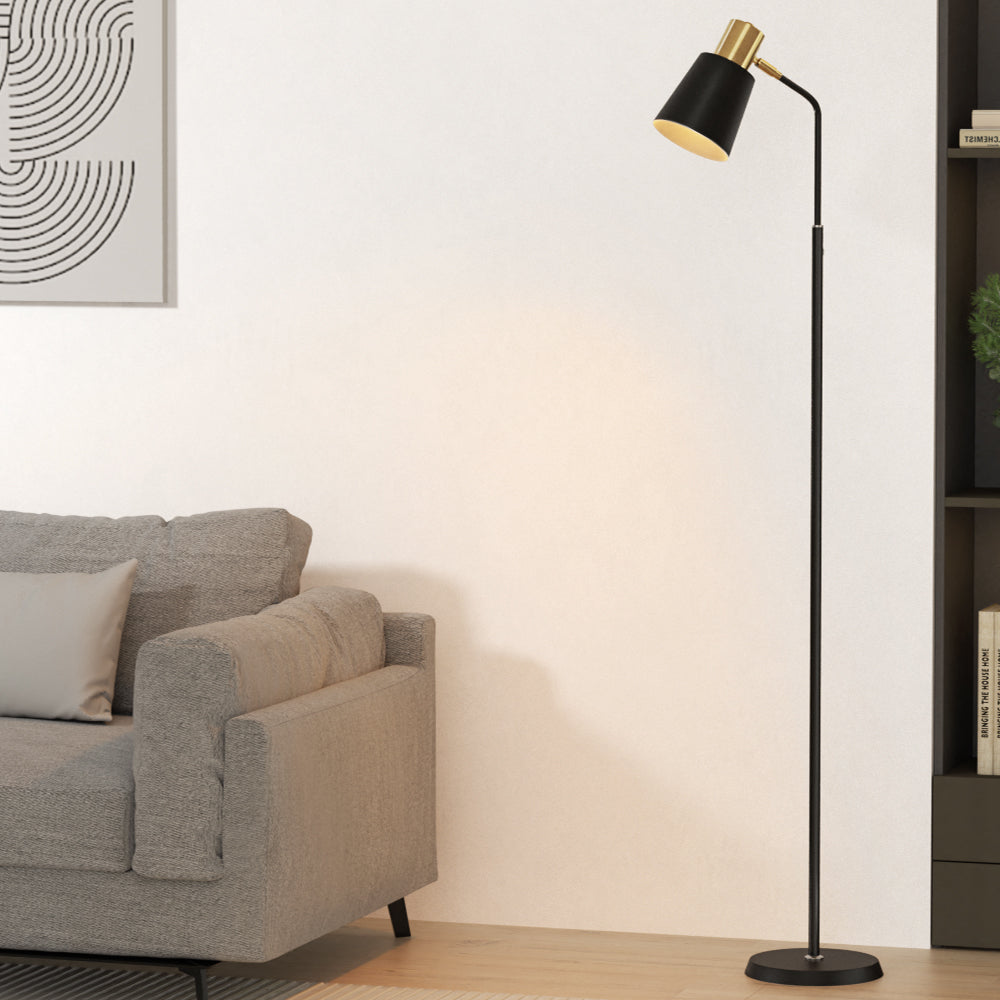 Artiss Floor Lamp LED Light Stand Modern Home Living Room Office Reading Black-Furniture &gt; Living Room-PEROZ Accessories