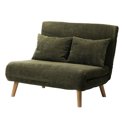 Oikiture Lounge Sofa Bed Polyester Double Seat Green-Folding Sofa Lounge-PEROZ Accessories