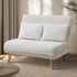 Oikiture Lounge Sofa Bed Sherpa Fabric Double Seat White-Folding Sofa Lounge-PEROZ Accessories