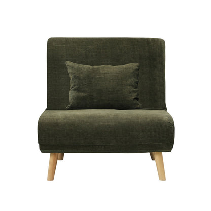Oikiture Lounge Sofa Bed Polyester Single Seat Green-Folding Sofa Lounge-PEROZ Accessories