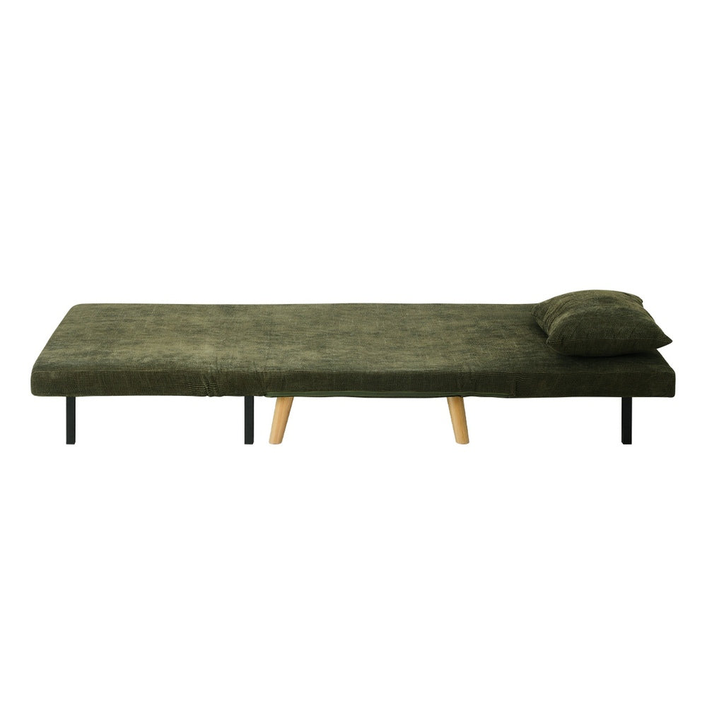 Oikiture Lounge Sofa Bed Polyester Single Seat Green-Folding Sofa Lounge-PEROZ Accessories
