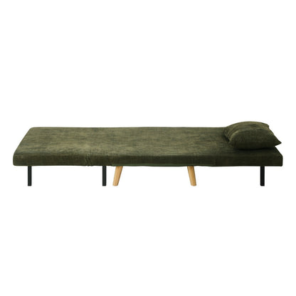 Oikiture Lounge Sofa Bed Polyester Single Seat Green-Folding Sofa Lounge-PEROZ Accessories