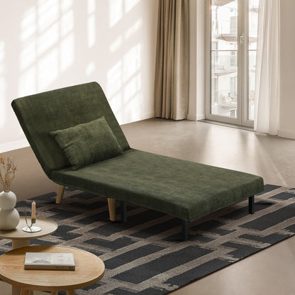 Oikiture Lounge Sofa Bed Polyester Single Seat Green-Folding Sofa Lounge-PEROZ Accessories