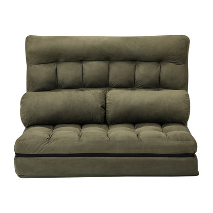 Oikiture Lounge Sofa Bed Floor Recliner 2 seater Folding Green-Folding Sofa Lounge-PEROZ Accessories