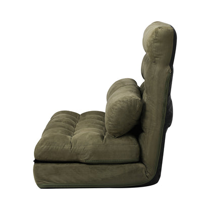 Oikiture Lounge Sofa Bed Floor Recliner 2 seater Folding Green-Folding Sofa Lounge-PEROZ Accessories