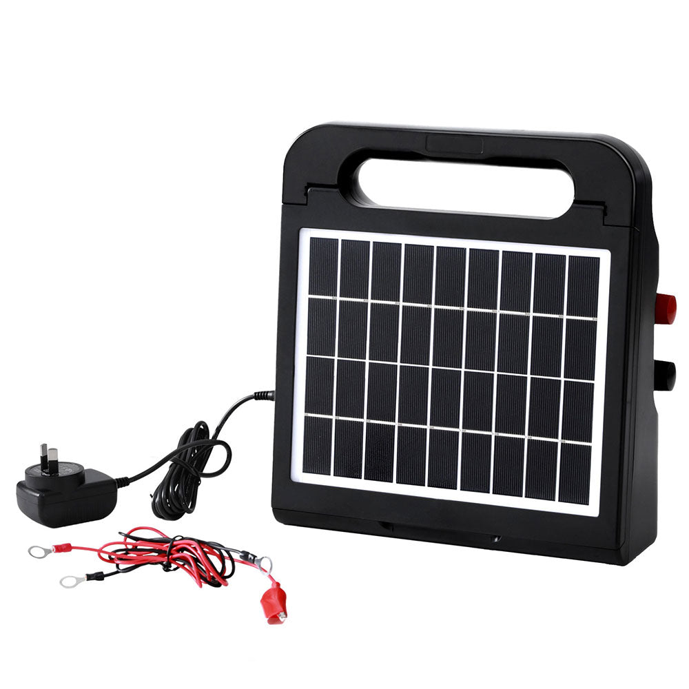 Giantz 5km Electric Fence Energiser Solar Energizer Charger Farm Animal 0.15J-Home &amp; Garden &gt; Gate Openers &gt; Fence &amp; Gate Accessories-PEROZ Accessories
