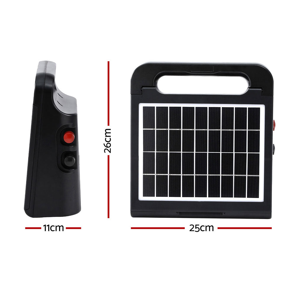 Giantz 10km Electric Fence Energiser Solar Energizer Charger Farm Animal 0.3J-Home &amp; Garden &gt; Gate Openers &gt; Fence &amp; Gate Accessories-PEROZ Accessories