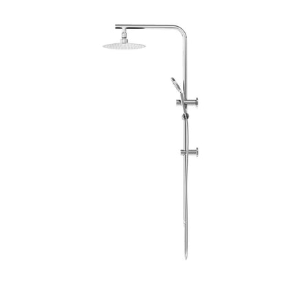 Welba 10&quot; Rain Shower Head Set Round 3-Mode Handheld Shower Rail Set Chrome-Shower Heads-PEROZ Accessories