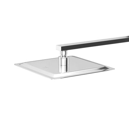 Welba 10&quot; Rain Shower Head Set Square 3-Mode Handheld Shower Rail Set Chrome-Shower Heads-PEROZ Accessories