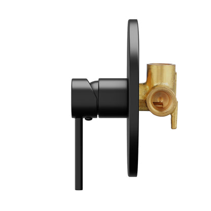Welba Shower Mixer Tap Bathroom Wall Tapware Brass Tapware Round Black-Shower Heads-PEROZ Accessories