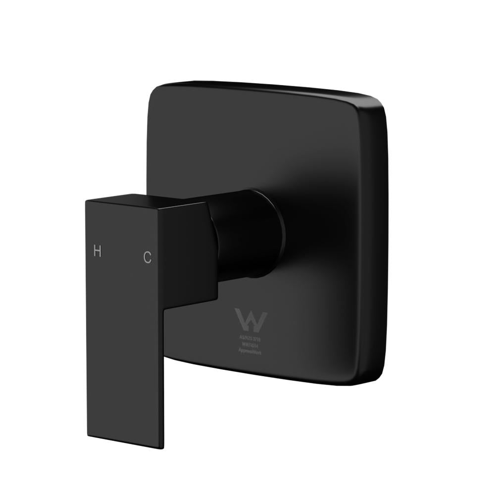 Welba Shower Mixer Tap Bathroom Wall Tapware Brass Tapware Square Black-Shower Heads-PEROZ Accessories