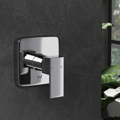 Welba Shower Mixer Tap Bathroom Wall Tapware Brass Tapware Square Chrome-Shower Heads-PEROZ Accessories