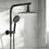 Welba 10" Rain Shower Head Set Round 3-Mode Handheld Shower Gooseneck Black-Shower Heads-PEROZ Accessories