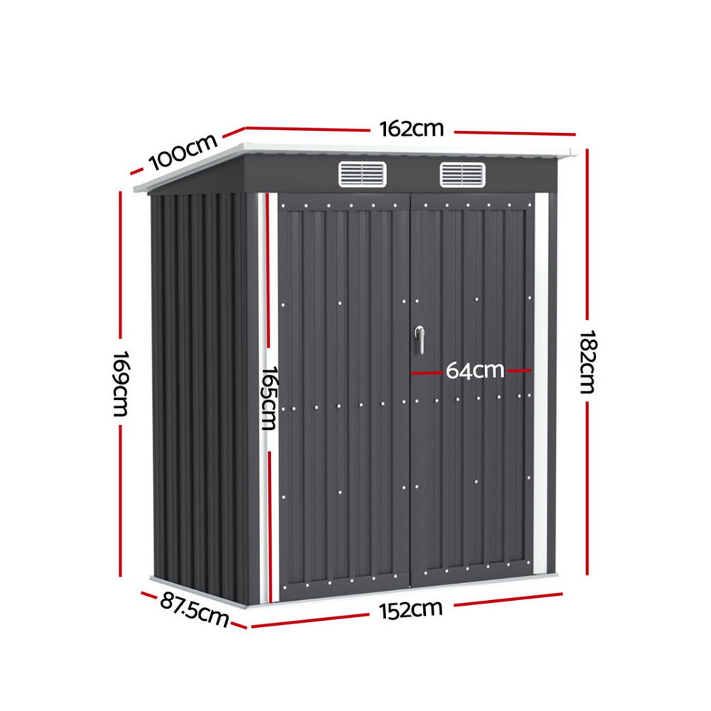 Giantz Garden Shed 1.62x1M Outdoor Storage Tool Workshop House Shelter-Home &amp; Garden &gt; Storage &gt; Sheds-PEROZ Accessories