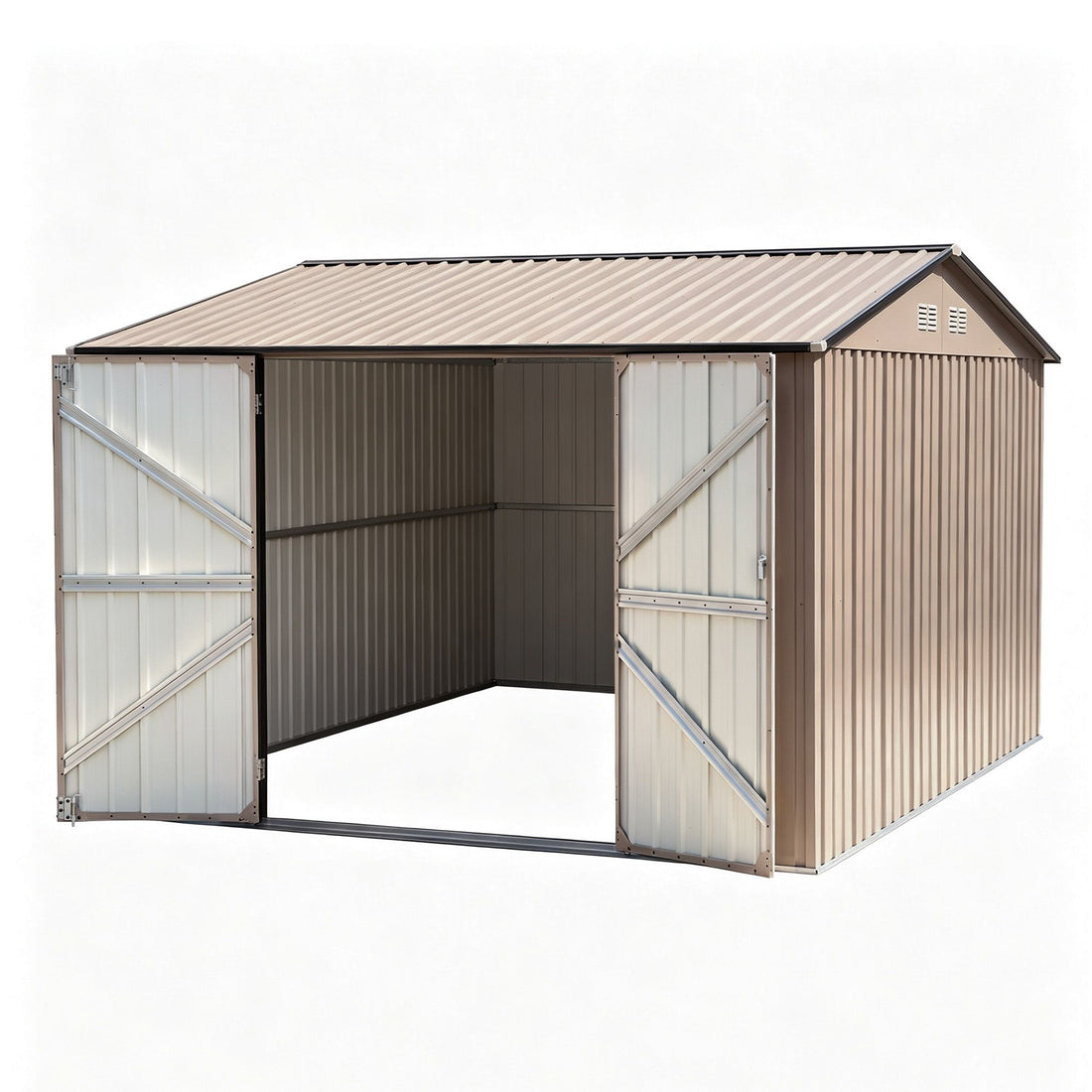 Giantz 3X3M Garden Shed Outdoor Storage Backyard Tool Shed Galvanized Steel Brown-Home &amp; Garden > Storage > Sheds-PEROZ Accessories