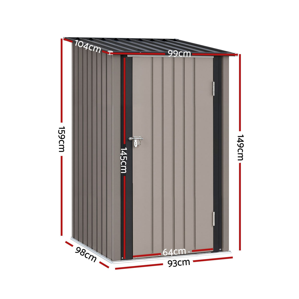 Giantz Garden Shed Outdoor Storage Metal Tool Shed Steel 99x104cm Brown-Home &amp; Garden > Storage > Sheds-PEROZ Accessories