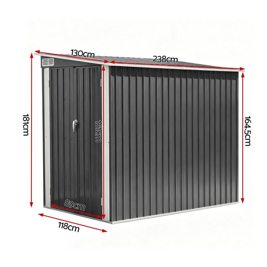 Giantz Garden Shed 118x238cm Lean To Bike Shelter Backyard Outdoor Storage-Home &amp; Garden > Storage > Sheds-PEROZ Accessories
