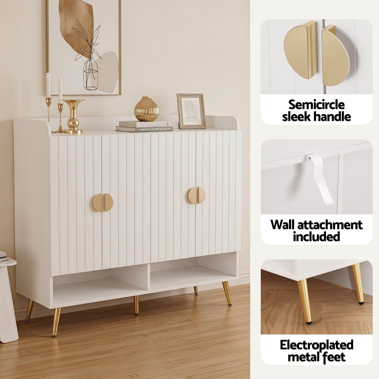 Artiss Shoe Rack Cabinet &amp; Clothes Rack Set Storage Shelf White Pine-Furniture > Living Room > Shoe Storage-PEROZ Accessories