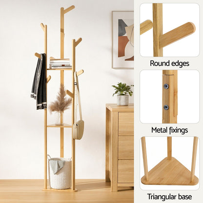 Artiss Shoe Rack Cabinet &amp; Clothes Rack Set Storage Shelf White Pine-Furniture > Living Room > Shoe Storage-PEROZ Accessories