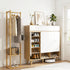 Artiss Shoe Rack Cabinet Wooden & Bamboo Clothes Rack Set Storage Shelf White Pine-Furniture > Living Room > Shoe Storage-PEROZ Accessories