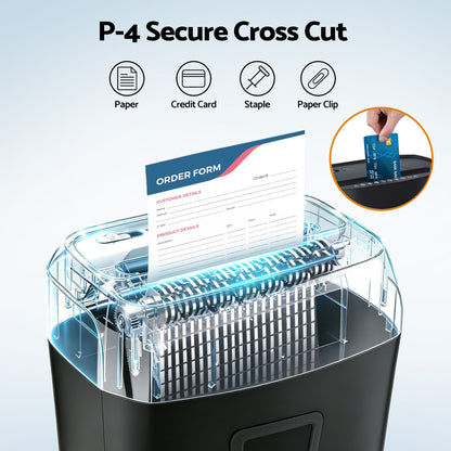 DEVANTI 25L Paper Shredder 14 Sheet P4 Cross Cut for Home Office-Commercial > Commercial Others > Office Supplies-PEROZ Accessories