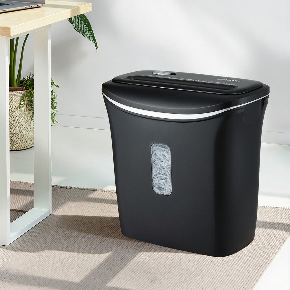 Devanti 12L Cross-Cut Shredder 8-Sheet Paper Home Office Credit Card-Electronics &gt; Printers &gt; Printers &amp; Accessories-PEROZ Accessories