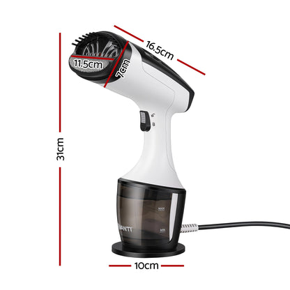Devanti Clothes Steamer, 1500W Powerful Fast 30s Heat-Up Continuous Steam Lock 160ml Tank Fabric Brush Portable Handheld Steam Iron for Home Travel Business Trip-Appliances > Washers, Dryers &amp; Irons > Irons &amp; Ironing Systems-PEROZ Accessories
