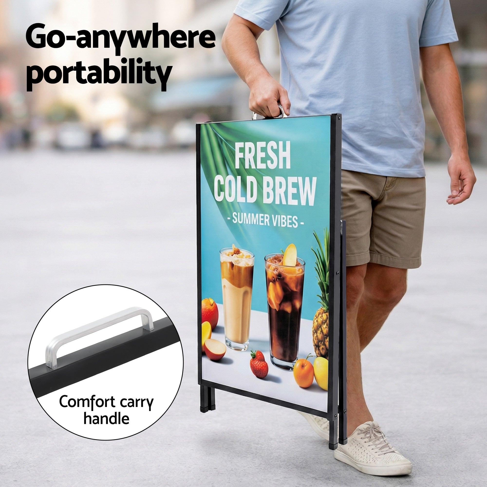 A1 Frame Sign Stand Single Sided Poster Display Board Outdoor Advertising 60x90cm-Commercial > Commercial Others > Office Supplies-PEROZ Accessories