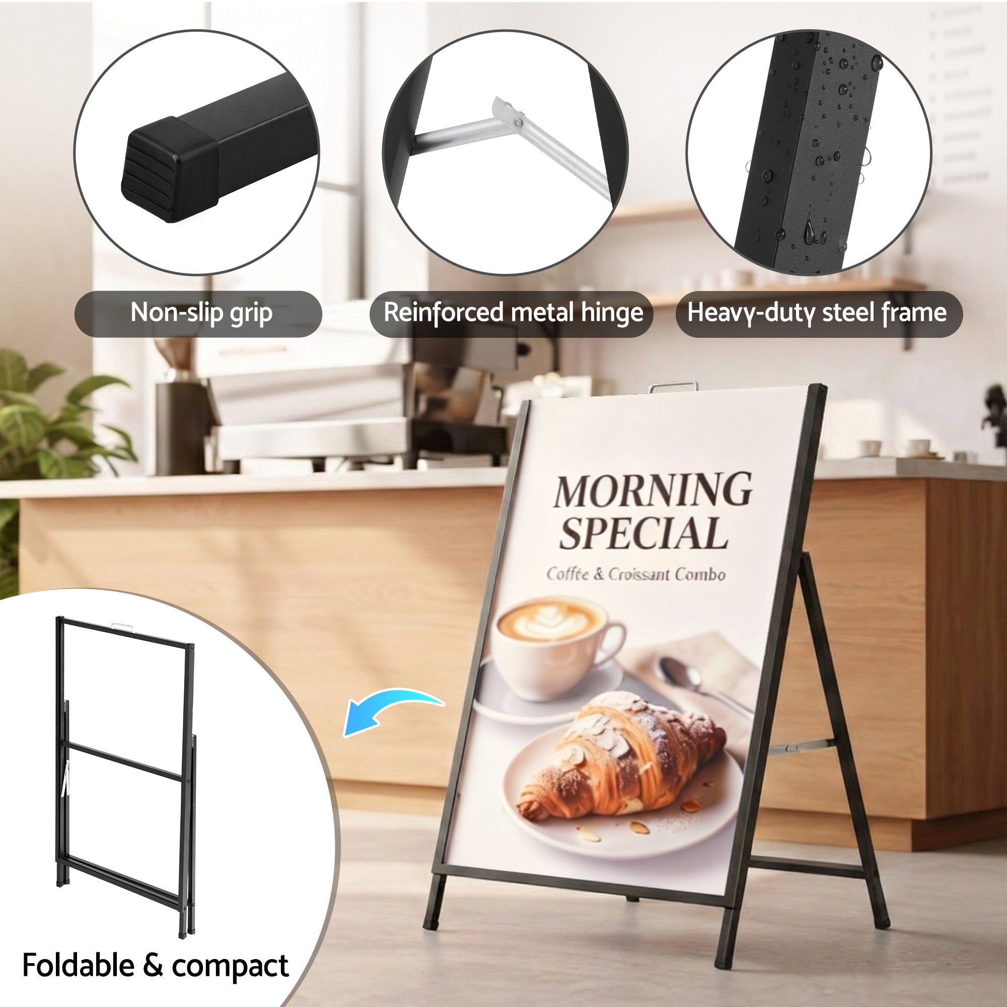 A1 Frame Sign Stand Single Sided Poster Display Board Outdoor Advertising 60x90cm-Commercial > Commercial Others > Office Supplies-PEROZ Accessories