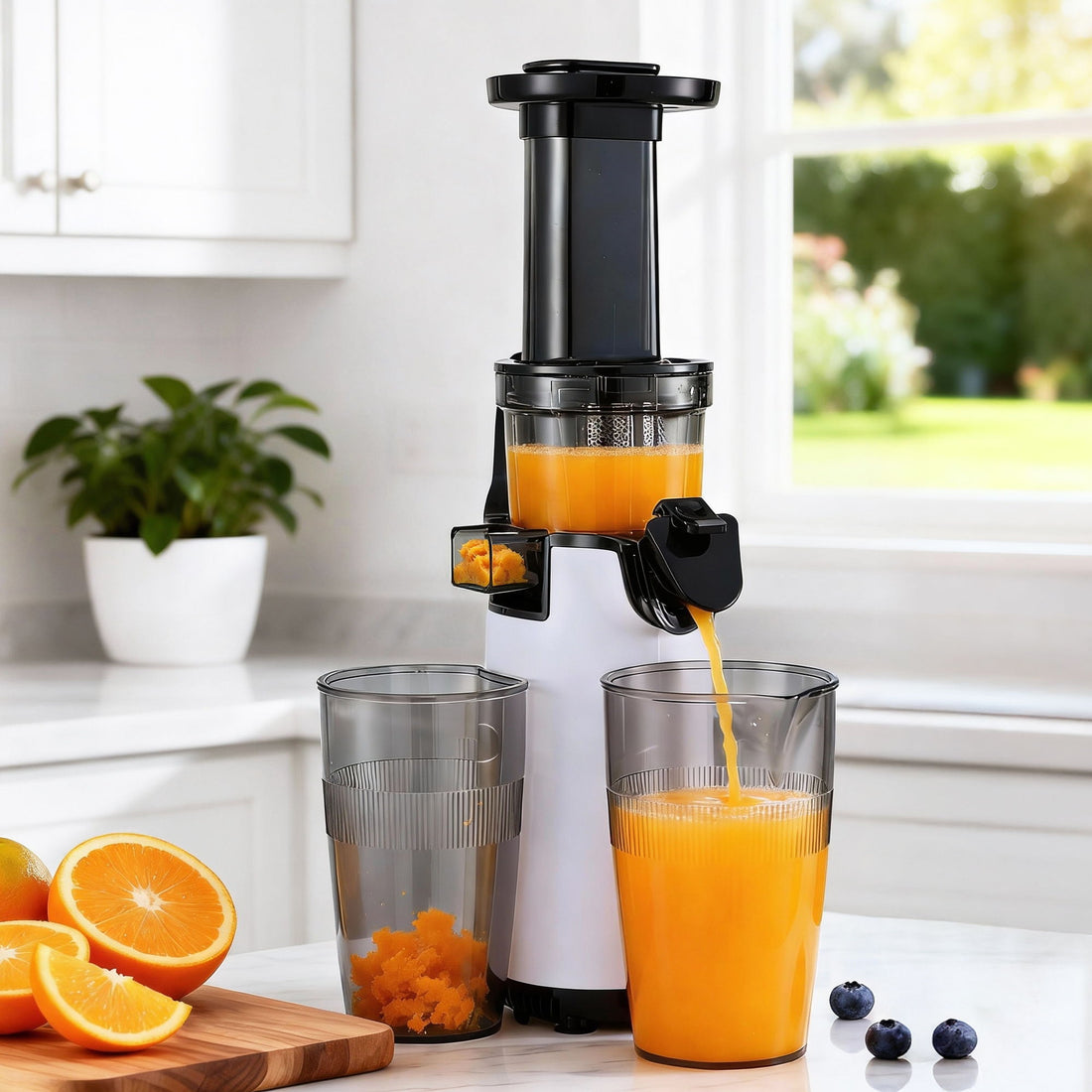 Devanti Slow Juicer Cold Press Fruit Juice Extractor 130W White-Commercial > Commercial Others > Distilling &amp; Brewing-PEROZ Accessories