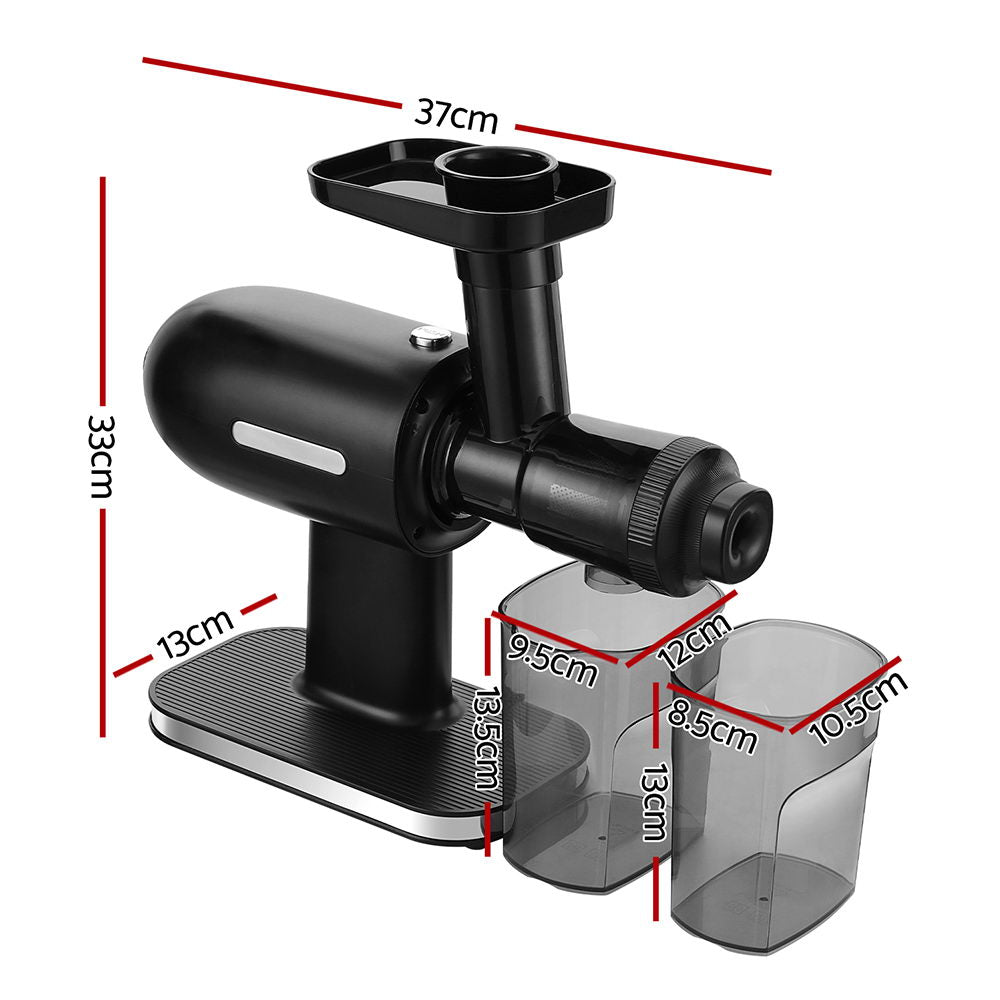 Devanti Cold Press Slow Juicer Fruit Juice Extractor 160W Black-Appliances &gt; Kitchen Appliances-PEROZ Accessories