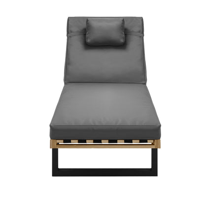 Livsip Sun Lounge Outdoor Lounger Day Bed Garden Patio Furniture Setting Grey-Sun Lounge-PEROZ Accessories
