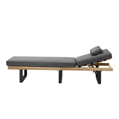 Livsip Sun Lounge Outdoor Lounger Day Bed Garden Patio Furniture Setting Grey-Sun Lounge-PEROZ Accessories