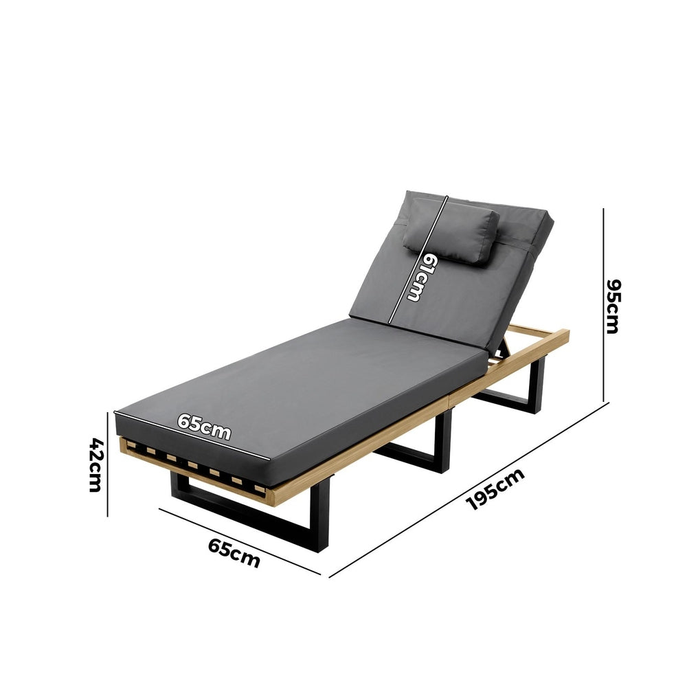 Livsip 2X Sun Lounger Day Bed Outdoor Setting Patio Furniture-Sun Lounge-PEROZ Accessories